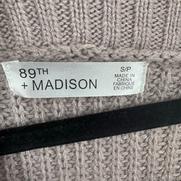 NEW 89th and Madison Off Shoulder Cowl Neck Sweater S Quail Chunky Knit Preppy - Picture 7 of 9